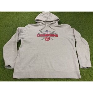 Washington Nationals Hoodie Mens 2XL Gray Baseball 2019 World Series Champions